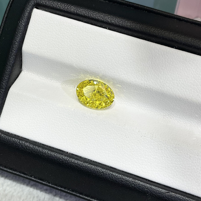 Diamant jaune de laboratoire cultivé en coupe ovale de 2,1 cts, certifié IGI