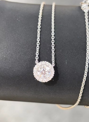 Collier de pendentif en diamant créé en laboratoire rond avec décoration de pendentif en laboratoire bijoux en diamant