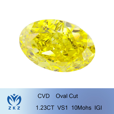 le laboratoire 1.23ct synthétique a créé Diamond Oval Shaped Excellent Cut jaune