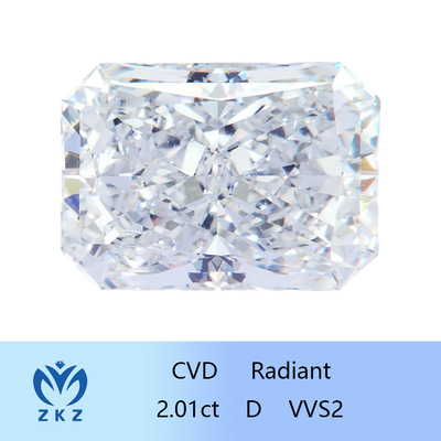 Coupe radiante 2ct comme des diamants blancs cultivés en laboratoire avec certification IGI