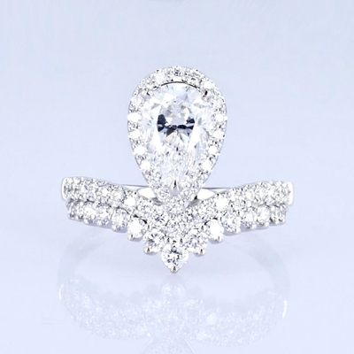 18k forme de poire diamants pleins femmes bague laboratoire diamants adulte bague princesse design design de luxe