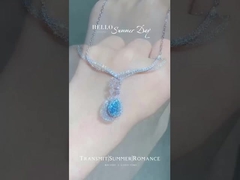 collier de diamants bleus cultivés en laboratoire