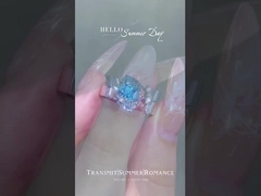 Une bague en diamant bleu pour les fiançailles et les mariages.