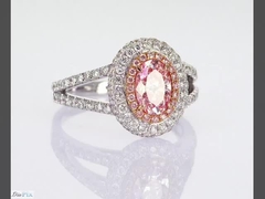 0.89ct Fabriqué en laboratoire, synthétique, rose rose, CVD, diamant, certifié IGI, 18K, or blanc, ensemble diamant.