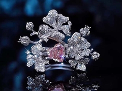 Jeu de bijoux rose de laboratoire diamants cultivés bagues design de luxe pour la fête