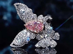 Design papillon bijoux de luxe rose de laboratoire de diamants pour banquet de fête