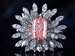 Jeu de bijoux de luxe Pink Lab Grandit Anneau de diamant Pour les femmes